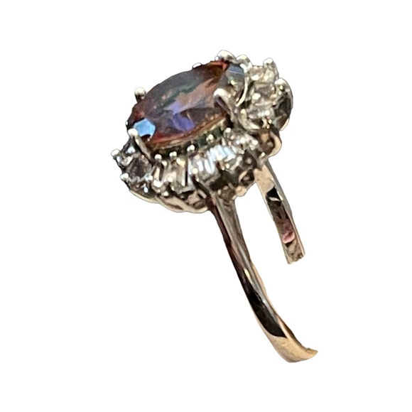 Sterling silver BBJ Fancy CZ Simulated topaz fabcy dinner ring - Picture 5 of 7